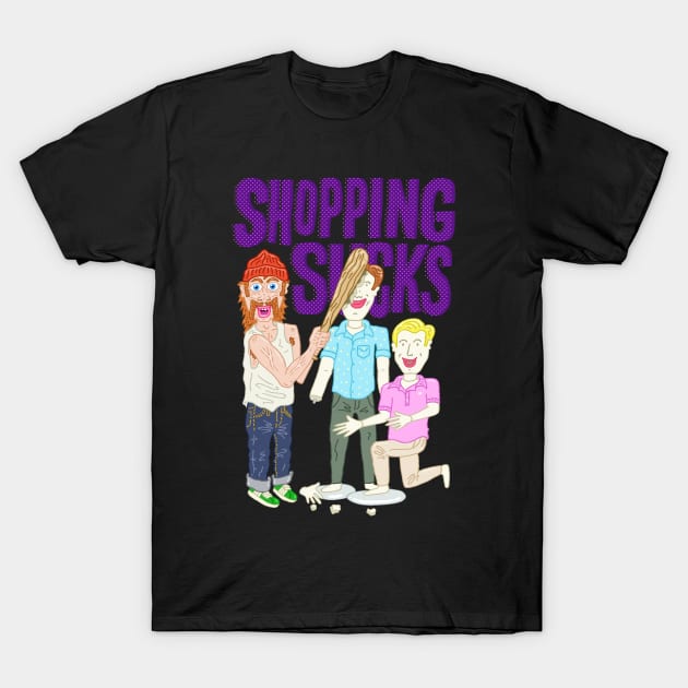 SHOPPING SUCKS T-Shirt by andewhallart